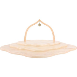Engelswolke mit drei Etagen, natur mit Bogen - 46x30x20 cm