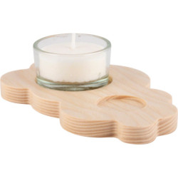 Tea Light Holder Cloud - Natural - without Angel - 13x8cm / 5.1x3.1 inch