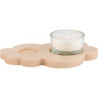 Tea Light Holder Cloud - Natural - without Angel - 13x8cm / 5.1x3.1 inch