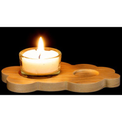 Tea Light Holder Cloud - Natural - without Angel - 13x8cm / 5.1x3.1 inch