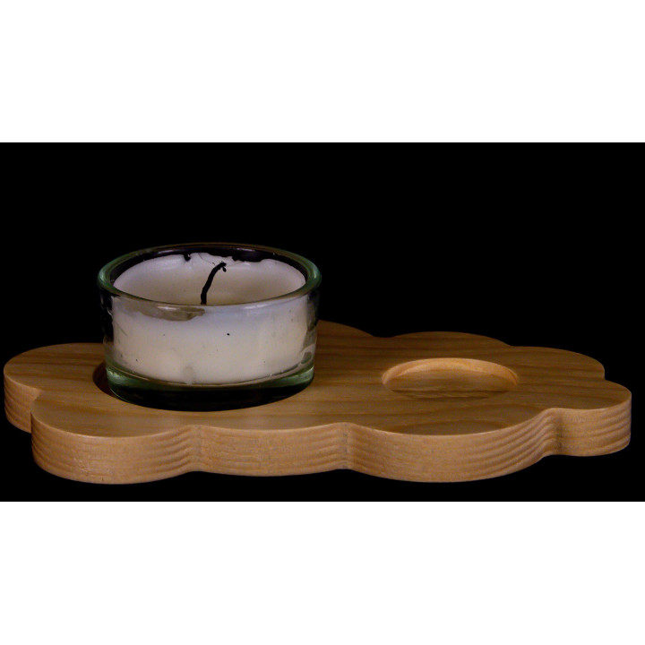 Tea Light Holder Cloud - Natural - without Angel - 13x8cm / 5.1x3.1 inch